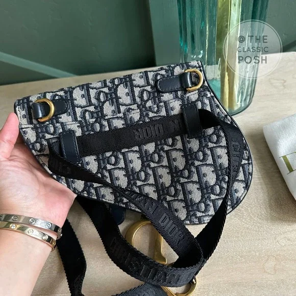 ❌SOLD❌Christian Dior Saddle Crossbody Beige Oblique Jacquard Belt Bag Pouch - Picture 5 of 10
